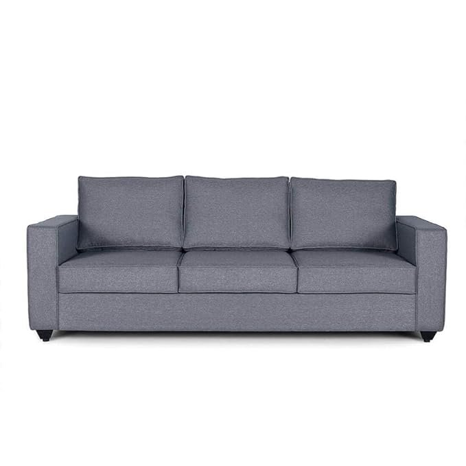 Wakefit Sofa Set | 3 Year Warranty | Mini 3 Seater Sofa for Living Room, Wooden Couch - Napper Mini (Omega : Blue)
